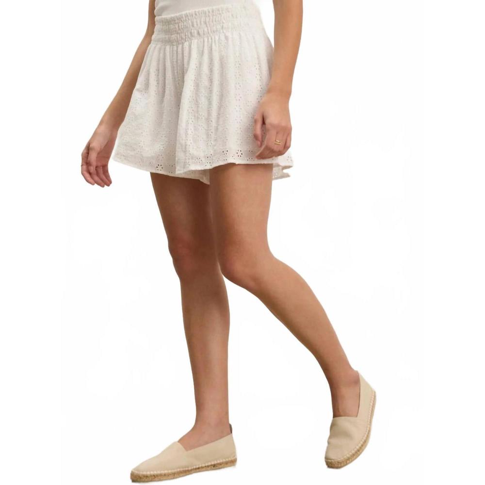Velvet by Graham & Spencer Cream Eyelet High-Rise Shorts - Picture 2 of 4